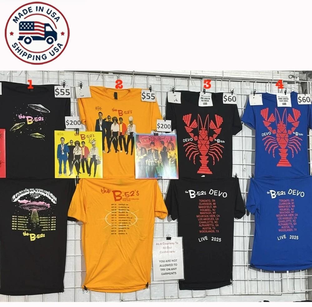 Custom Devo & The B-52’s Cosmic De-Evolution Tour 2025 T Shirt Reprint Unisex T-Shirt XXL