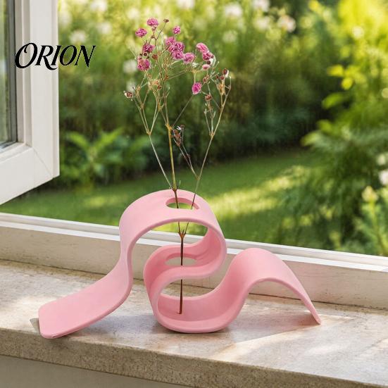 Indoor Flower Display 3D Printed Dried Stand, Curved Ribbon Vase, Decorative Holder, Plant Holder Artificial Rack for Bedroom Living Room Decor