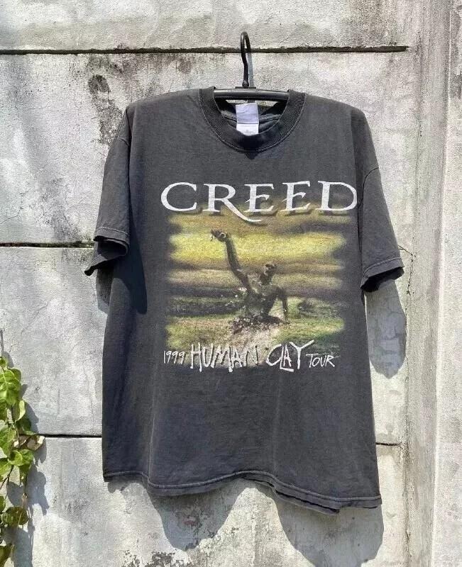 

Creed 1999 Футболка унисекс с коротким рукавом Черная Khaki Vtg KH12675 S