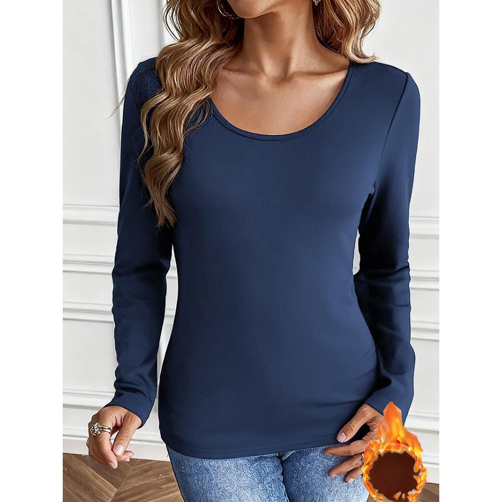 New Slim-fit Long-sleeved T-shirt, Winter and Autumn Thick-fabric Base Layer Top, Sexy Top