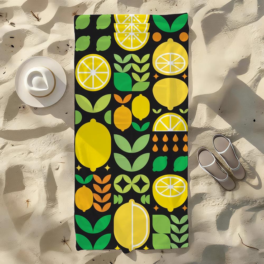 lemon Art Towel For Swim Yoga Gym Quick Drying Soft and skin-friendly Beach Towels All-Season