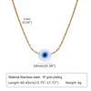 Women's Trendy Evil Blue Eye Pendant Necklaces Gift, Gold Color Stainless Steel Thin Chain Necklace Eyes Amulet Pendant Collar