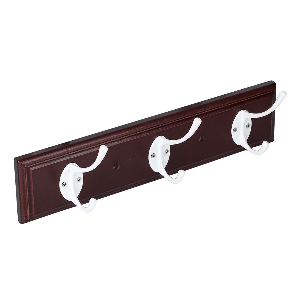 Solide Wandmontage Hutablage 3 Haken Schiene Mantelaufbewahrung Kleiderbügel Handtuch Kleiderständer Organizer für Hauseingang Retro Farbe