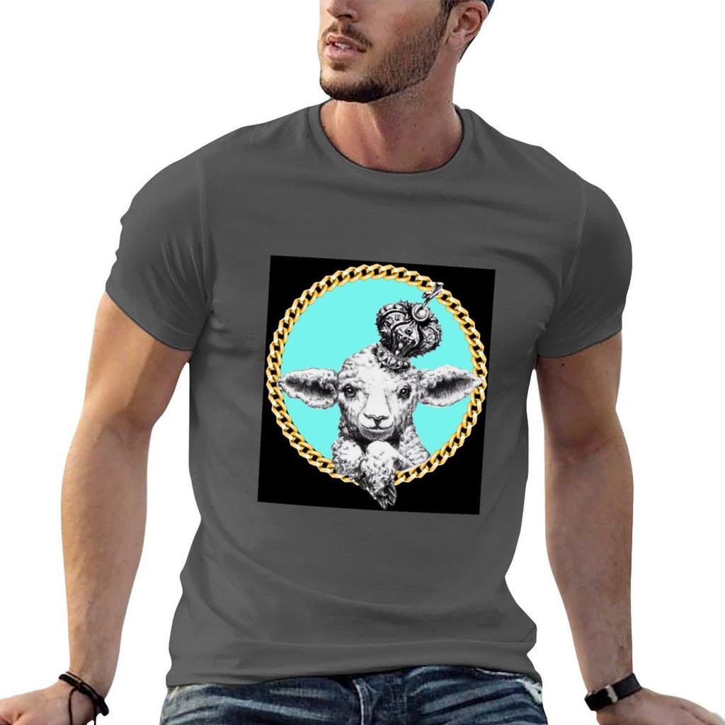 Lamb with Crown Cross TShirt Unisex graphic t shirt anime t shirts oversize cotton tshirt Tshirt