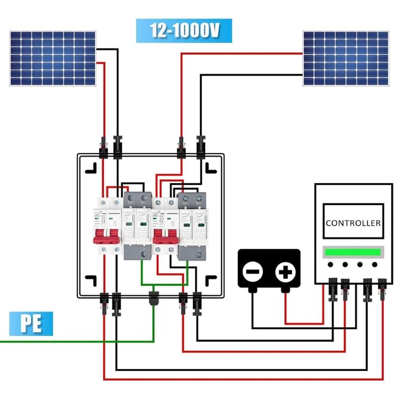 Solar photovoltaic Combiner Box 500V/1000V Waterproof Enclosure With Circuits breaker For Photovoltaic System Install