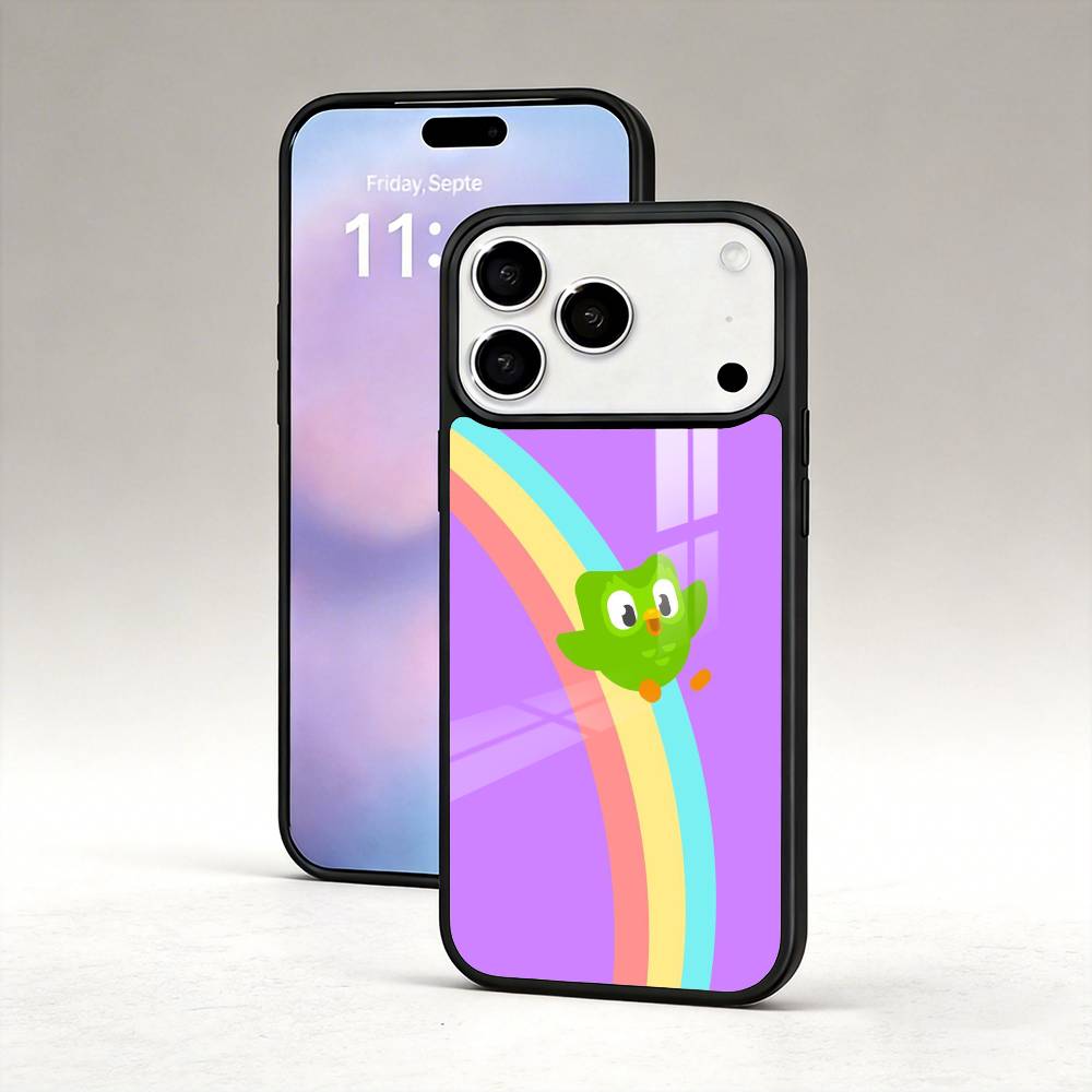CUTE Duolingo Owl Phone Case For iPhone17,16,15,14,13,12,Pro,Max,Magnetic For Magsafe Wireless Charging iPhone12