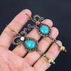 Tibetan Turquoise Earrings Gemstone Jewelry, 999 Copper Wire Wrapped Handmade Earrings, Latest Design Jewelry