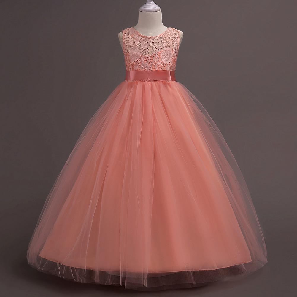 European and American Princess Lace Floor-Length Girl's Evening Dress