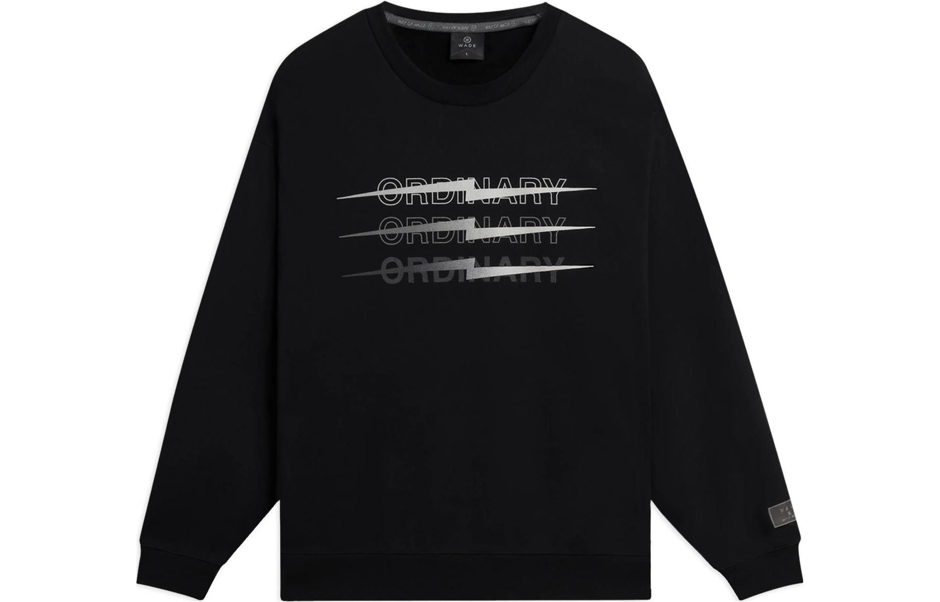 Li Ning Sweatshirts Unisex Black Crew Neck Moderate Regular AWDSC57-1 S