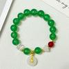 Natural Stone Beaded Bracelet for Women Handmade 10mm Round Beads Stretch Bangle with Pendant DIY Charms Jewelry Gifts