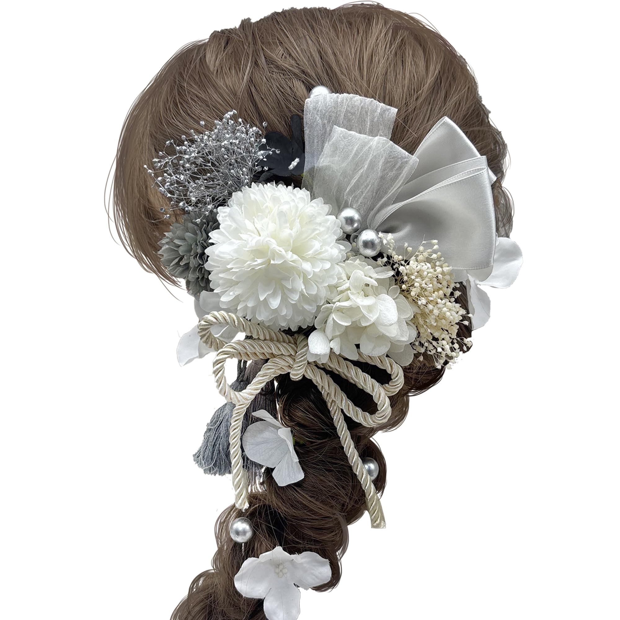 

Hair accessory for Coming-of-Age Ceremony, Pre-wedding photoshoot, After-party, Graduation Ceremony, Entrance Ceremony, Chrysanthemum, Baby s Breath,