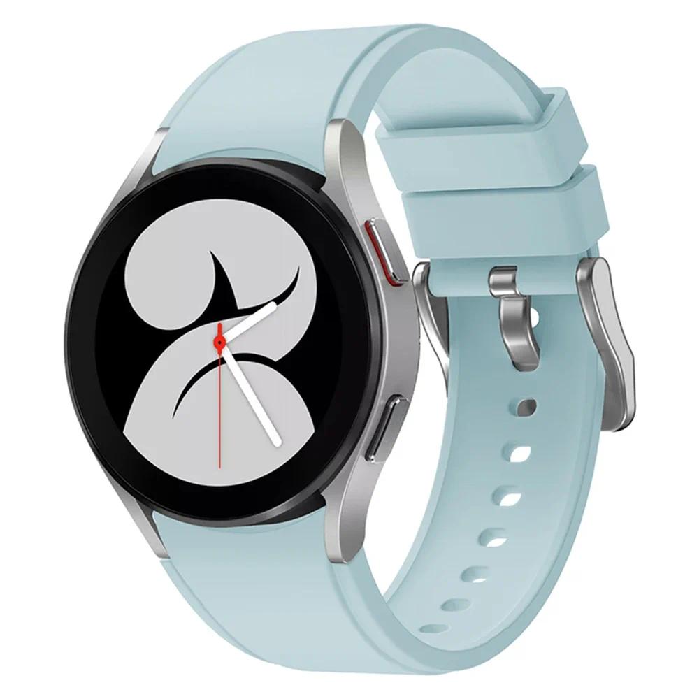20mm Silicone Strap For Samsung Galaxy Watch 7 6 5 4 44mm 40mm 5 Pro 45mm No Gap Comfortable Wristband Watch 6 Classic 47mm 46mm
