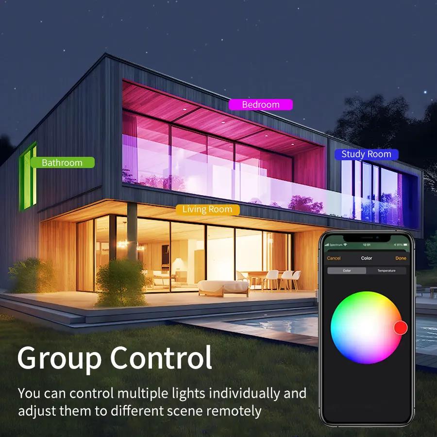 Smart WiFi Ceiling Light RGB CW WW Round 85-265V 24W LED Lamp Cozylife APP Control Works with Alexa Google Home Dimmable