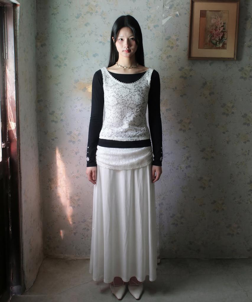 RUBATI Daisy Florette Raglan Long Sleeve Tee_Black