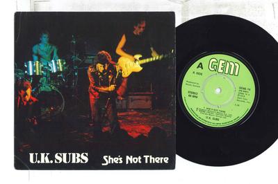 7-Zoll Schallplatte UK SUBS - She's Not There (Zombies-Cover) / K GEMS14 GEM 1979 UK Rock Gebraucht