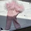 Punk Sleeve Feathered Gloves Wrist Warmer for Costume Party Short Mitten