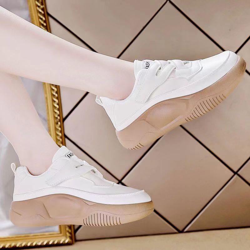 Sneaker Women's Summer New Breathable Thick Bottom Velcro Women's Shoes Platform White Shoes Pumps