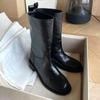 2026  autumn and winter new retro wide tube mid tube western boots with genuine leather women's short boots