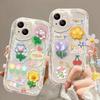 Korean Flower Hang Phone Chain Case for Samsung Galaxy S25 S24 S23 Ultra S22 S21 Plus FE A56 A16 A36 A54 A34 A53 A35 A55 A15 5G