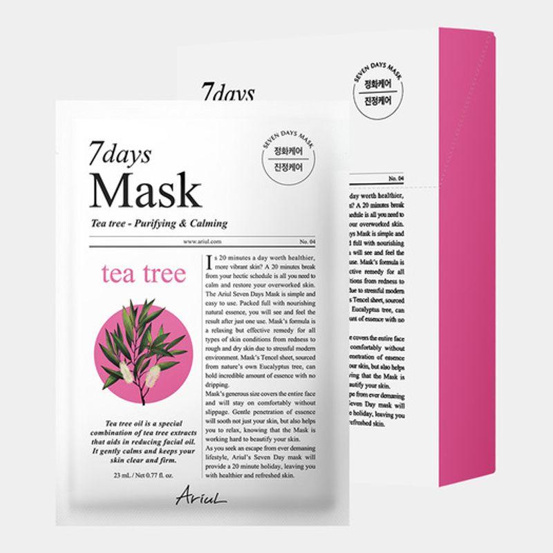 

Ariul NEW Seven Days Mask Pack Tea Tree M 10 Sheets (Troubled Skin & Soothing) (ARSD143)J Seven Days Tea Tree M 10 sheets