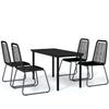 5 Piece Outdoor Dining Set Black