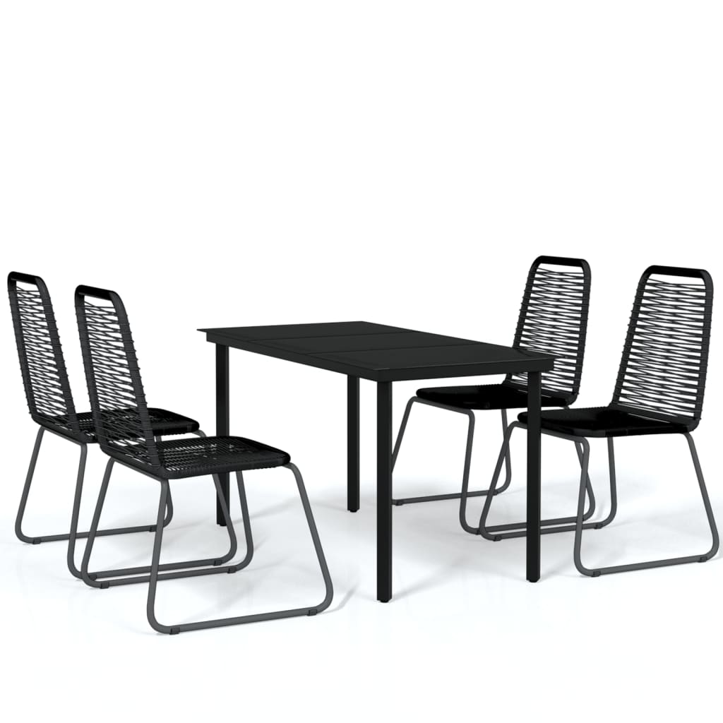 5 Piece Outdoor Dining Set Black