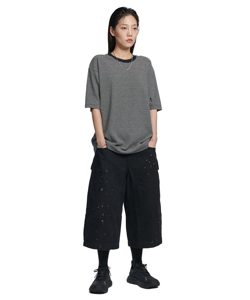 Nomaenyueol Fine Stripe T-Shirt - Black