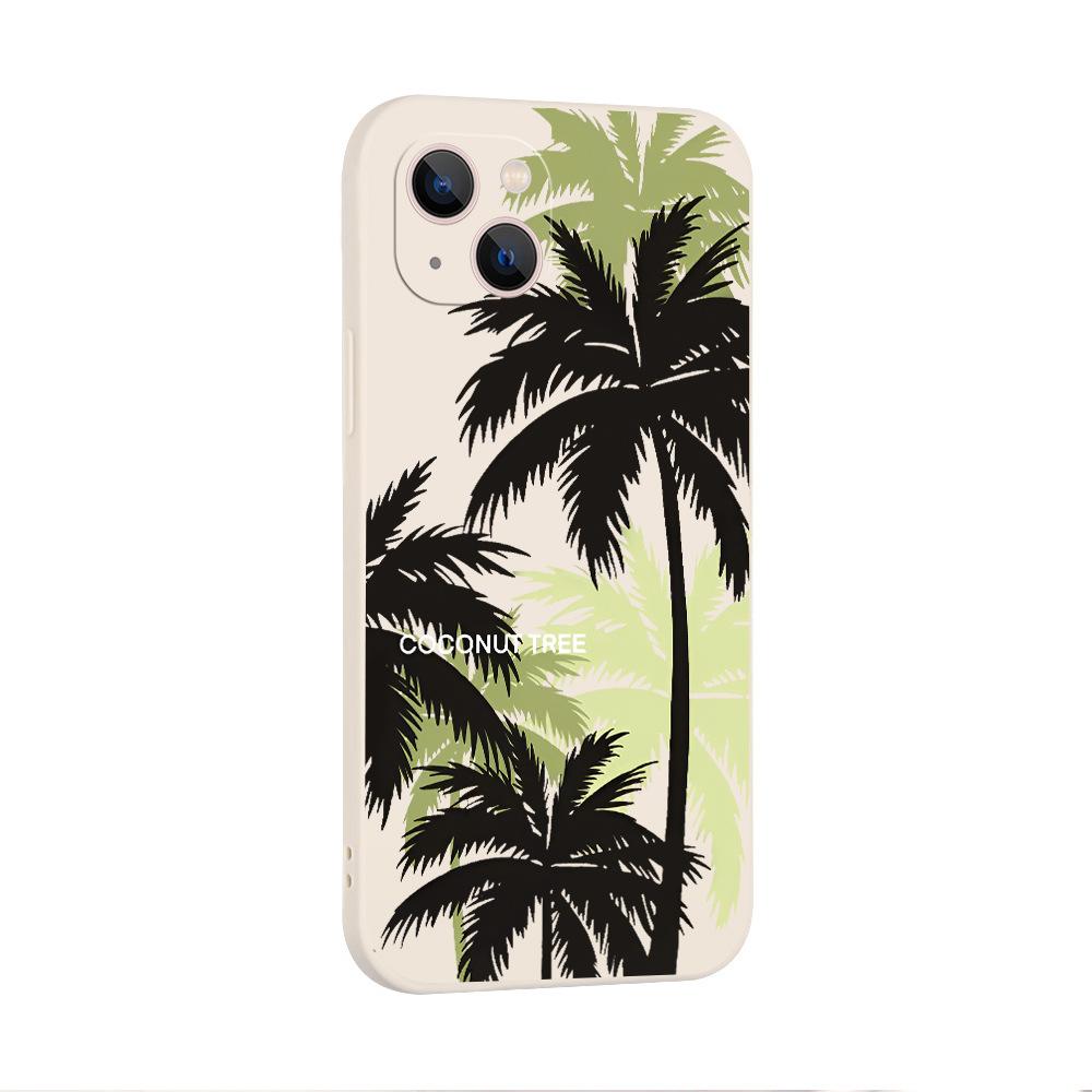 Hot-selling iphone12 coconut tree 15 silicone soft shell apple 17/16promax anti-drop protective cover 11p