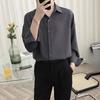 Korean Style Men's Black Long Sleeve Shirt – Trendy Handsome Jacket & Casual White Shirt for Spring/Autumn