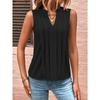 IHUASU Women's Summer Fashion Temperament Elegant Pleated V-neck Tank Top