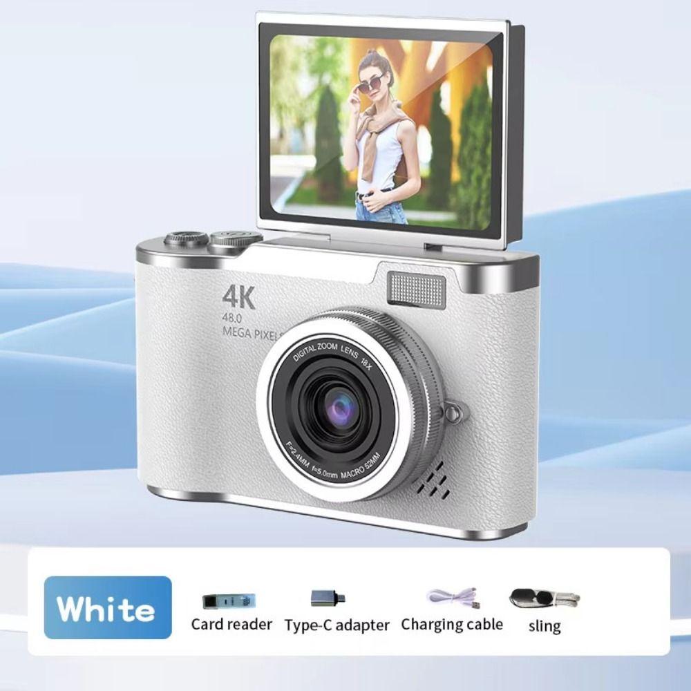 High-Definition HD Digital Camera 4K 48MP Flip Screen Video Camcorder CCD Led Flash Light 8X Digital Zoom Entry-Level Ccd Camera