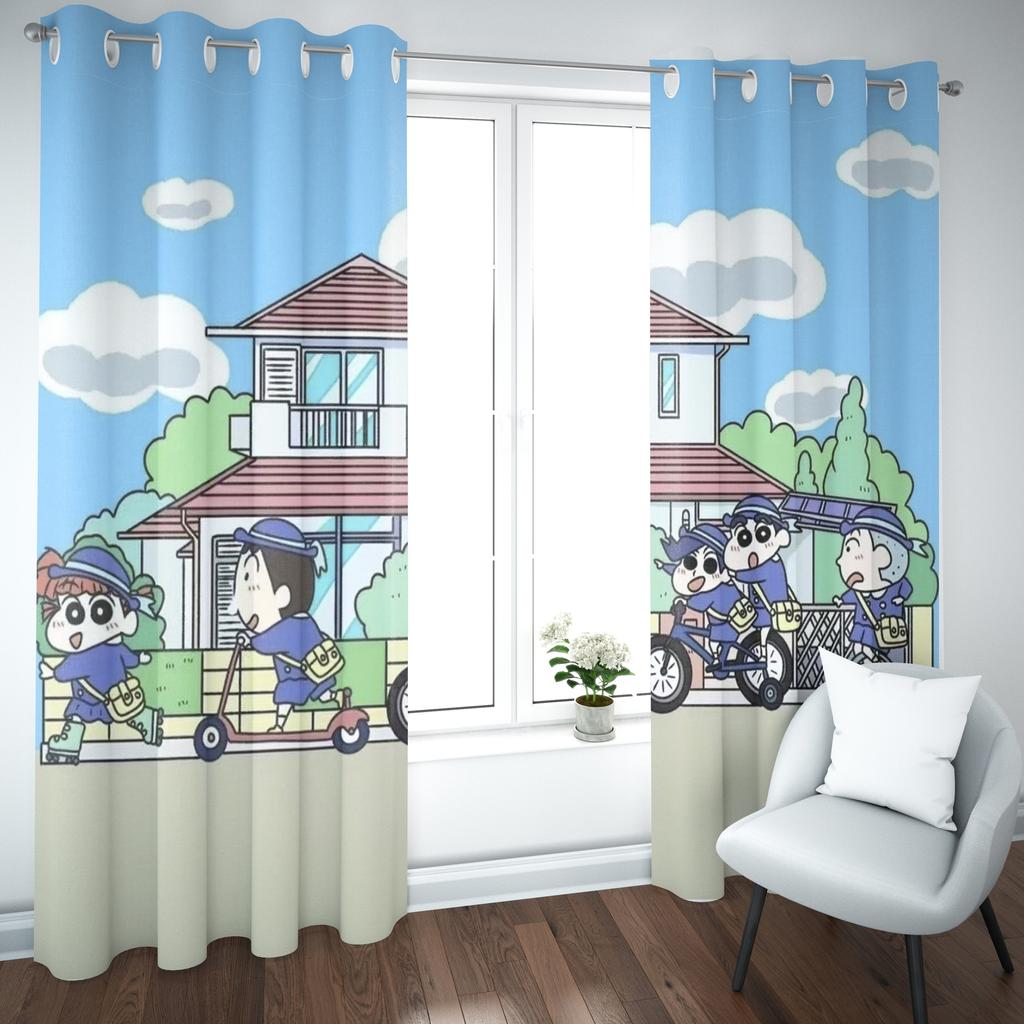 Cartoon Crayon Shin-chan Curtain Home Printing Curtains Living Room Children Bedroom Style Decoration Window Blackout