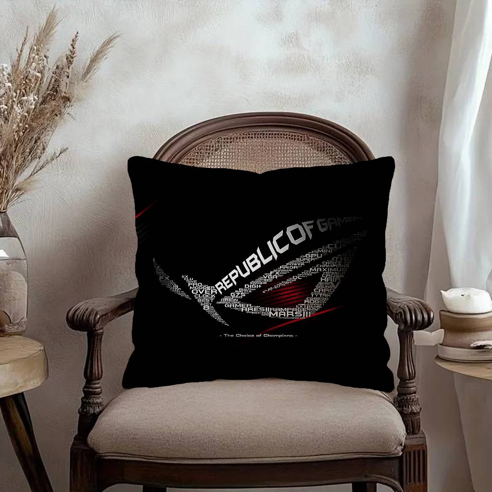 ROG Logo Pillow Gift Home Office Decoration Pillow Bedroom Sofa Car Cushion CoverPillow Case