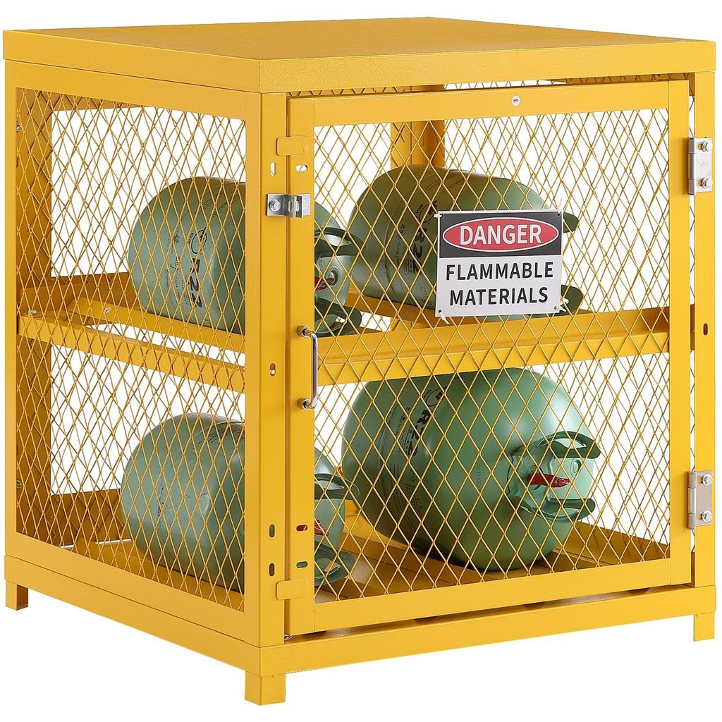Horizontal Cylinder Storage Cabinet 4x33lb Capacity Propane Storage Cage