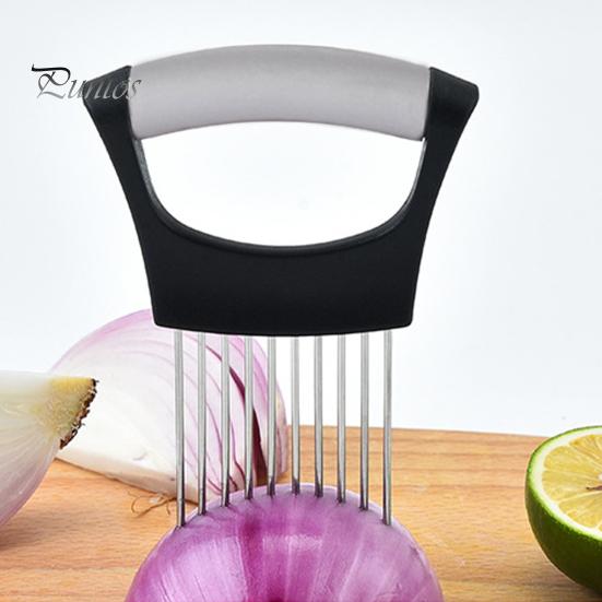 Stainless Steel Onion Holder for Slicing Prongs Rust-Resistant Vegetable Cutter Time-saving Potato Tomato Avocados Eggs Fruit Lemon Meat Assistant