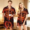 Couples Halloween Print Pajama Set, Soft Comfortable Matching Sleepwear for Her and Him