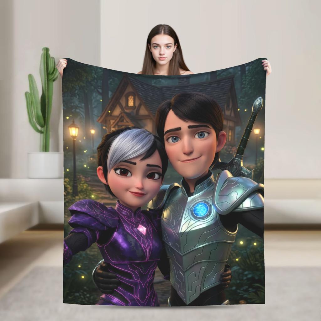 Trollhunters Tales Of Arcadia Flannel Blankets Soft Durable Throw Blanket for Couch Chair Travel Office Bedspread Sofa Bed Cover