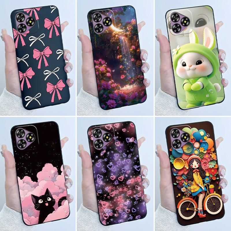 For Oukitel C53 Case Luxury Cute Love Rabbit Funny Black TPU Soft Silicone Protective Phone Case For OukitelC53 C 53 Back Cover