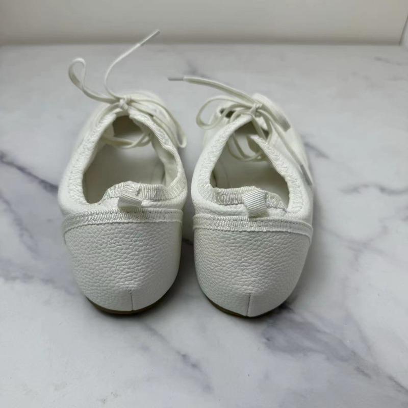 Fashion Soft Leather Casual Women Ballet Flats Lace Up Fashion Design White Black Female Mary Jane Shoes New 2024 Autumn Footwear