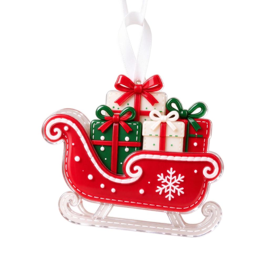 Snowman, Santa and 2D Acrylic Hanging Ornament for Holiday Home Door Handle Decoration