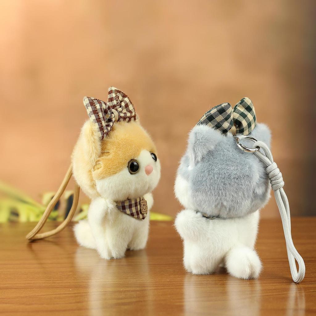 Adorable Sweetheart Cat Plush Keychain - Cartoon Doll Charm for Bags & Souvenir Accessory