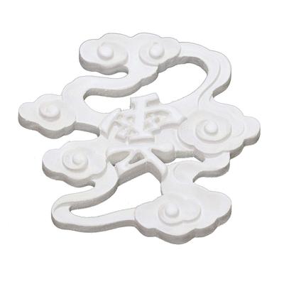 Nuvem de Escultura em Madeira Moderna (Lettering) - Versão de Luxo [Branco] 10cm x 9cm - Adequado para Santuários Shinto