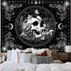 Black and White Skull Tapestry Hippie Natural Botanical Floral Aesthetic Living Room Dormitory Wall Hanging Home Decor