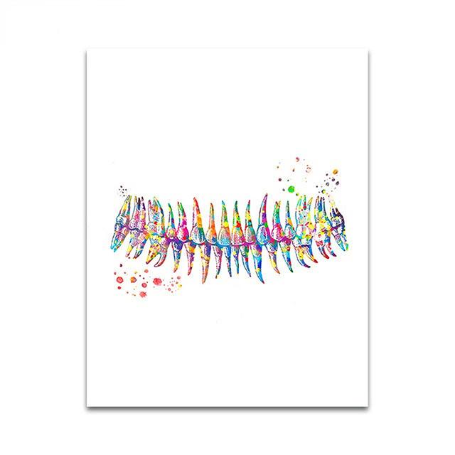Dental Art Cartoon Style Wall Art Posters Tooth Medical Canvas Painting Print Pictures Dentist Gift Modern Clinic Home Decor No Frame