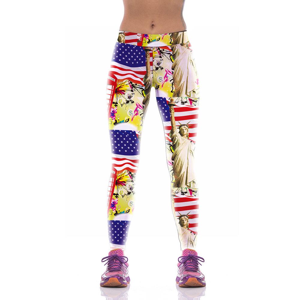 

Independence Day Digital Print Skinny Yoga Fitness Pants Medium