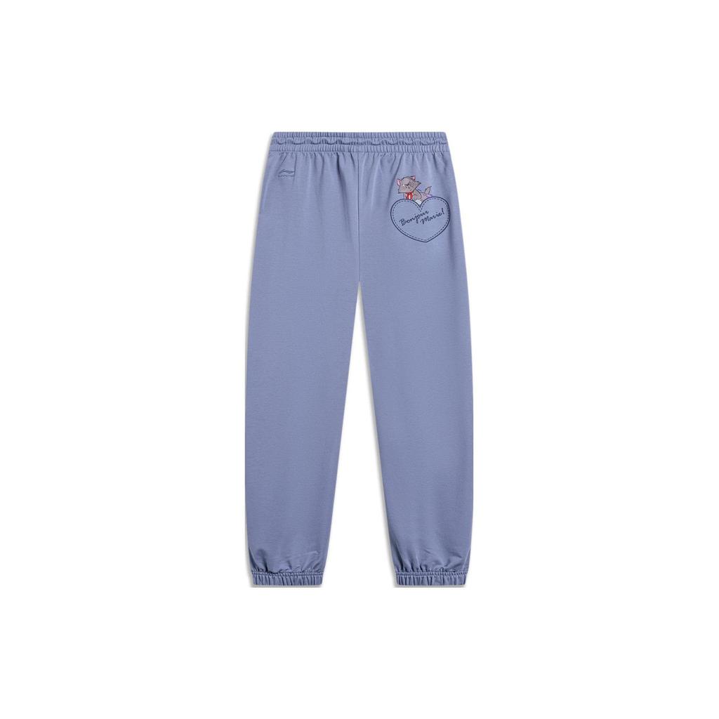 Li Ning × Disney Cartoon Print Comfortable Fitted Skin-Friendly Casual Knit Sports Pants Women pants AKLT644-3