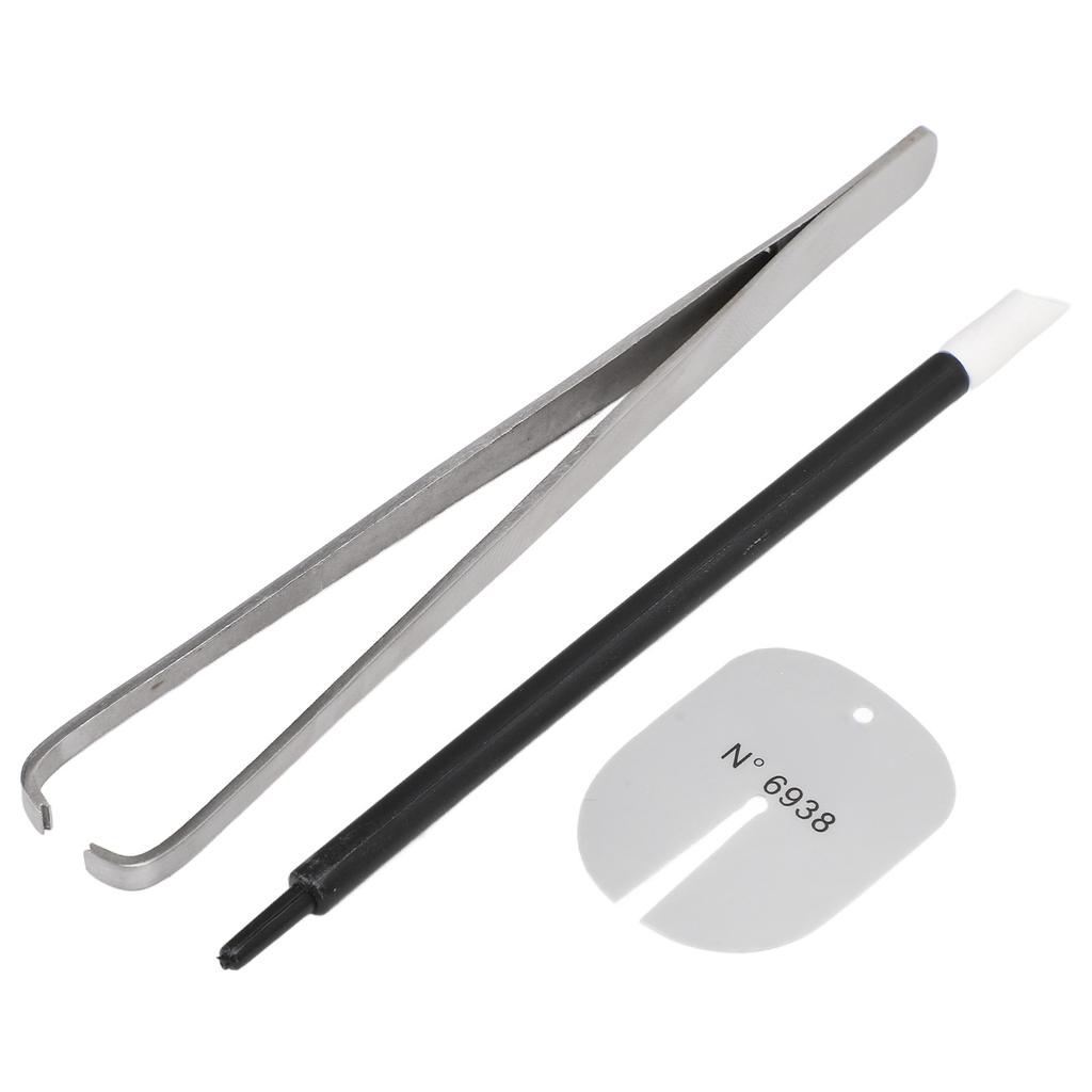 Uhrenfederstegzange, Edelstahl, leichtes Uhrenfedersteg-Pinzettenwerkzeug mit Reinigungsstift