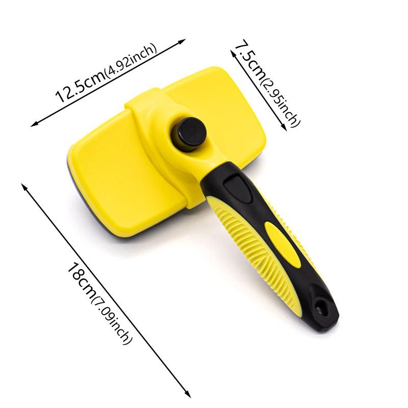 

Pet Cleaning Product Essential Plastic Pet Hair Brush Needle Cat Dog Hair Cleaning Combs Hair Removers with Click Clean Button жёлтый