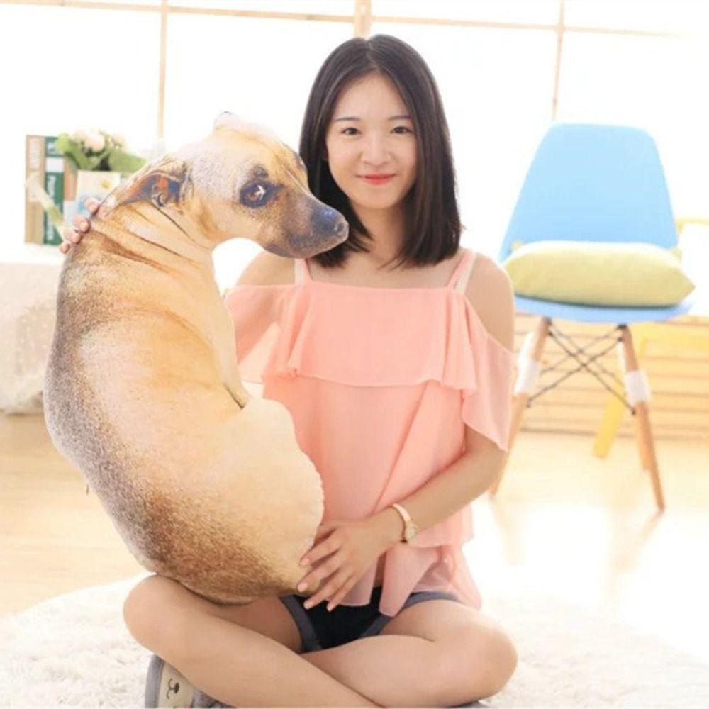 3D Lifelike Animal Throw Pillow Plush Cushion Hound Dog Pillow  Office