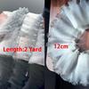 2 Yard Flounce Wave Lace Fabric 12cm Wide Pleated Ruffle Lace Fabric New Pleat Mesh Organza